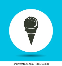 Ice cream icon. Flat vector illustration in black on white background.