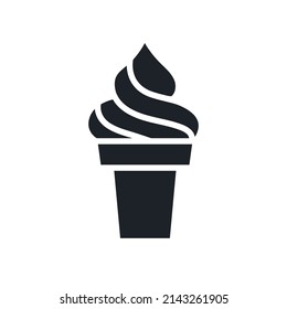 Ice cream icon. Food and drinks isolated vector silhouettes