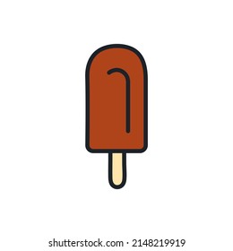 Ice cream icon. Food and drinks isolated line color icons