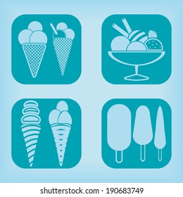 Ice cream icon - four variations