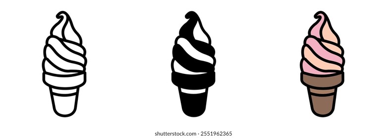 Icono de helado es un postre congelado servido en conos o tazas, un placer refrescante en los días calurosos de la playa, amado por su textura cremosa.