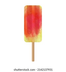 An ice cream icon, a fruit yellow-red popsicle 