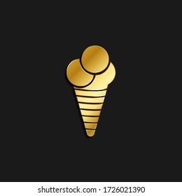 Ice, cream, icon gold icon. Vector illustration of golden style
