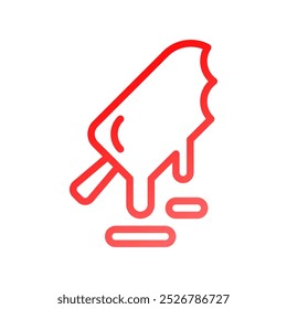 Ice cream icon gradient red summer beach symbol illustration vector element symbol perfect.