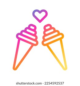 ice cream icon gradient style valentine illustration vector element and symbol perfect. Icon sign from modern collection for web. Nice design perfect.