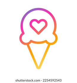 icono de helado estilo gradiente de ilustración valentina elemento vector y símbolo perfecto. Signo de icono de la colección moderna para la web. El diseño es perfecto.