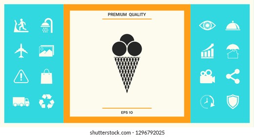 Ice cream icon. Graphic elements for your design