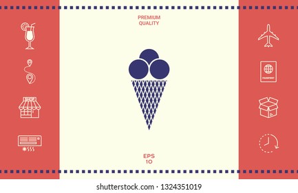 Ice cream icon. Graphic elements for your design