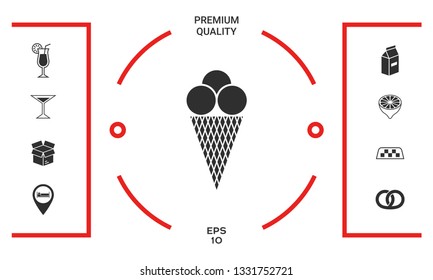 Ice cream icon. Graphic elements for your design