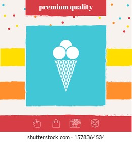 Ice cream icon. Graphic elements for your design