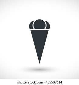 Ice cream icon. Graphic symbol web design, logo. Gray glyph on a white background. Isolated sign.