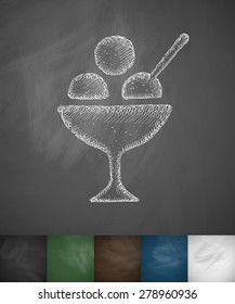 ice cream icon. Hand drawn vector illustration. Chalkboard Design