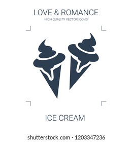 ice cream icon. high quality filled ice cream icon on white background. from love romance collection flat trendy vector ice cream symbol. use for web and mobile