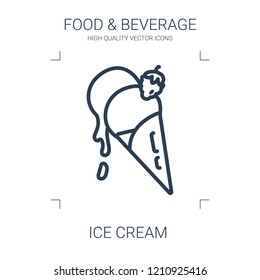ice cream icon. high quality line ice cream icon on white background. from food collection flat trendy vector ice cream symbol. use for web and mobile