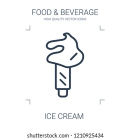 ice cream icon. high quality line ice cream icon on white background. from food collection flat trendy vector ice cream symbol. use for web and mobile