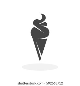 Ice cream icon illustration isolated on white background sign symbol. Ice cream vector logo. Flat design style. Modern vector pictogram for web graphics - stock vector