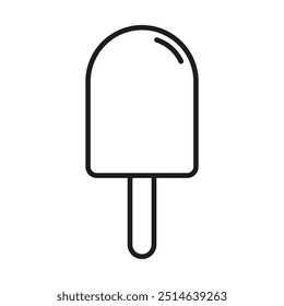 Ilustración de icono de helado. Gráfico de contorno de paleta. Símbolo de golosina congelada mínima. Signo de postre de Vector.