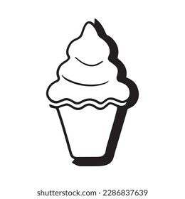 Ice Cream Icon Illustration. Suitable For Web Design, Logo, App