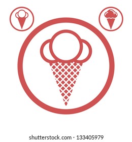 Ice cream icon, includes additional versions.