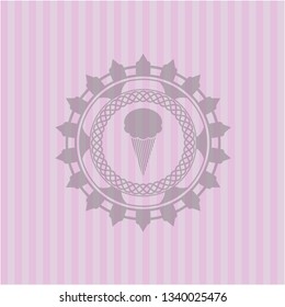 ice cream icon inside badge with pink background