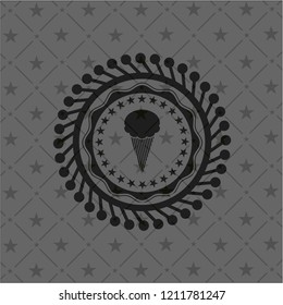 ice cream icon inside black badge