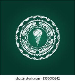 ice cream icon inside chalk emblem