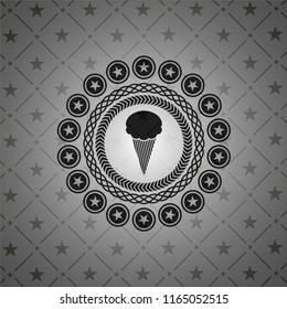 ice cream icon inside dark badge or emblem