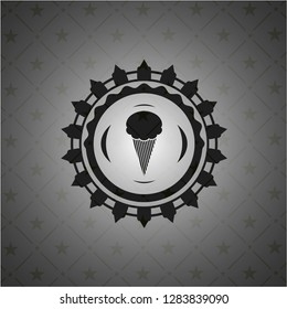 ice cream icon inside dark badge or emblem
