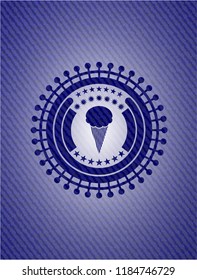 ice cream icon inside emblem with jean high quality background