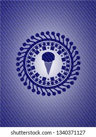 ice cream icon inside jean background