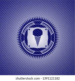 ice cream icon inside jean background