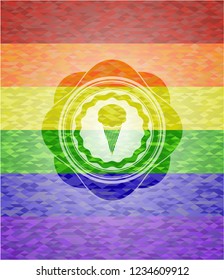 ice cream icon inside lgbt colors emblem 