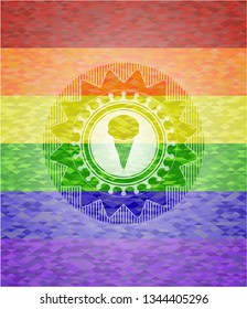 ice cream icon inside lgbt colors emblem 