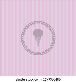ice cream icon inside pink icon or emblem