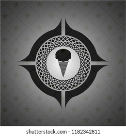 ice cream icon inside realistic dark emblem
