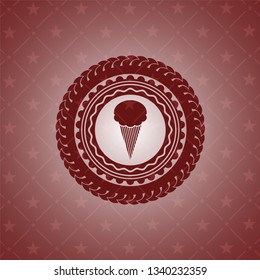 ice cream icon inside red emblem