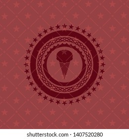 ice cream icon inside red icon or emblem
