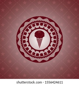 ice cream icon inside red emblem