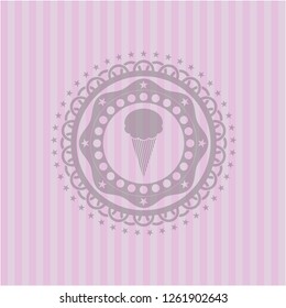 ice cream icon inside retro pink emblem