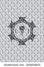 ice cream icon inside shiny silver emblem. Scales pattern. Vector Illustration. Detailed. 