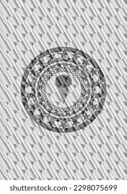 icono de helado en el interior de una brillante placa de plata. Patrón de escalas. Ilustración vectorial. Detallado. 