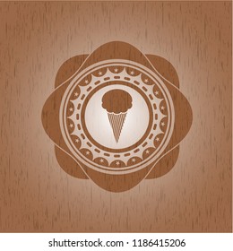 ice cream icon inside wood emblem