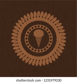 ice cream icon inside wooden signboards