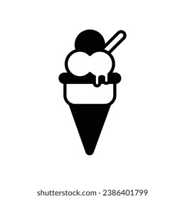 Ice Cream icon isolate white background vector stock illustration.