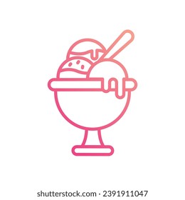 Ice Cream icon isolate white background vector stock illustration.