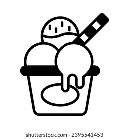 Icono de crema de hielo aísla la ilustración de material vectorial de fondo blanco.