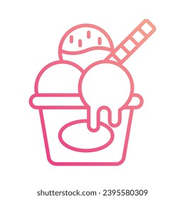 Ice cream icon isolate white background vector stock illustration.