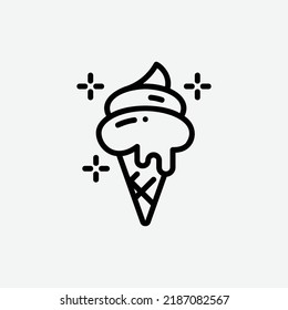  Ice Cream Icon, Isolated Amusement Park Outline Icon In Light Grey Background, Perfect For Website, Blog, Logo, Graphic Design, Social Media, UI, Mobile App