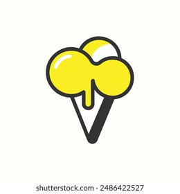 ice cream icon, isolated colored icon theme travel