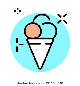 ice cream icon isolated editable illustration vector